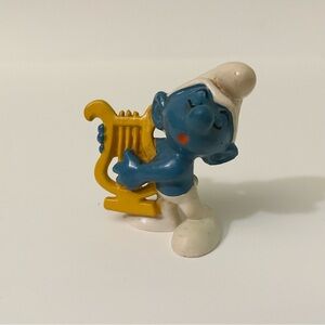 Vintage Harp Smurf West Germany Peyo Smurfs Figure